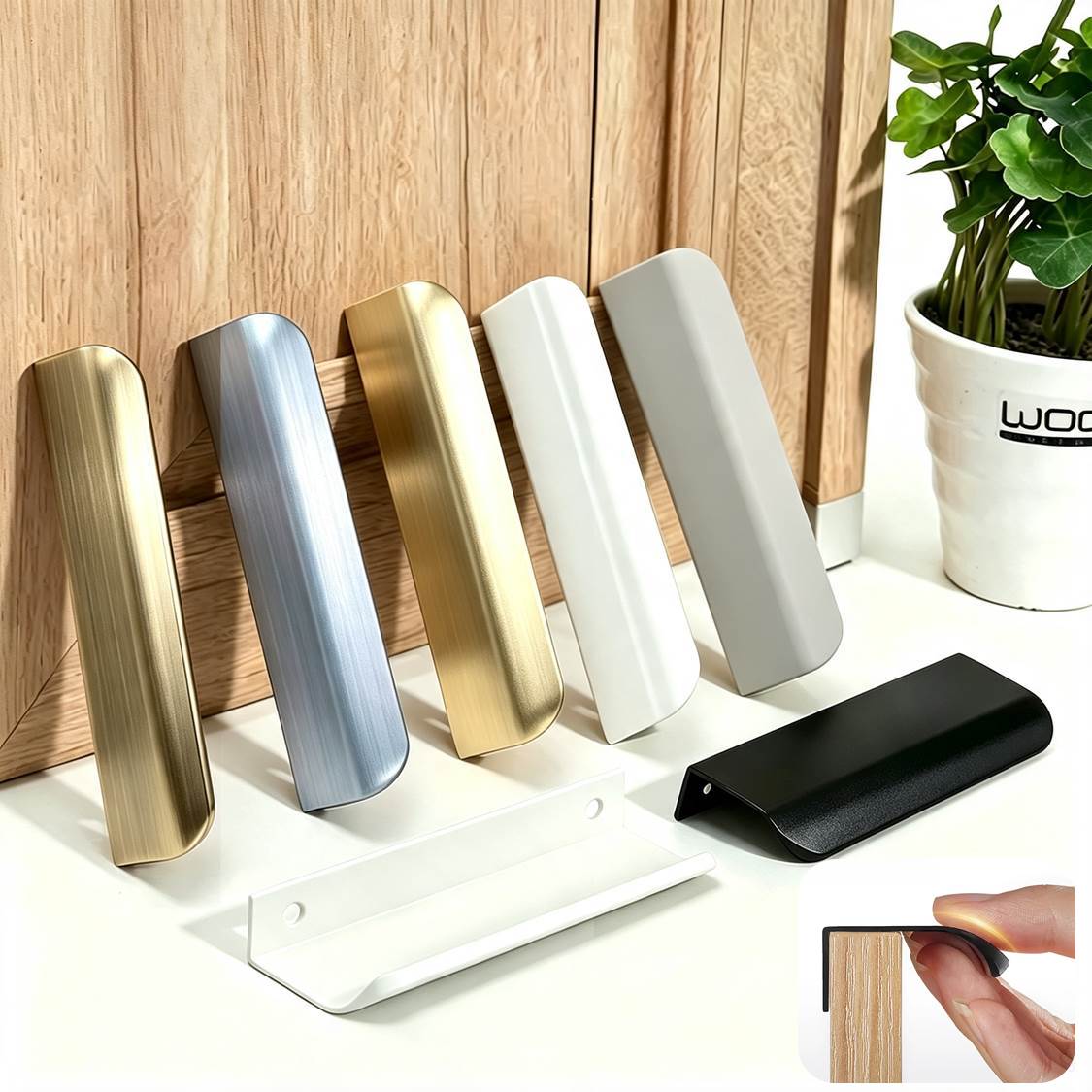 Hidden Aluminum Cabinet Pulls  - đánh giá và giá Curved Spring Bar