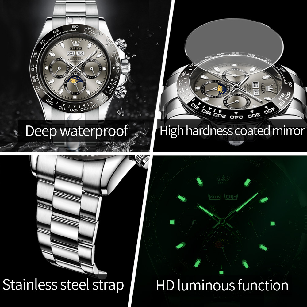 OLEVS Cao Cấp Đồng Hồ Nam Chro - đánh giá và giá Omega Watch Seamaster