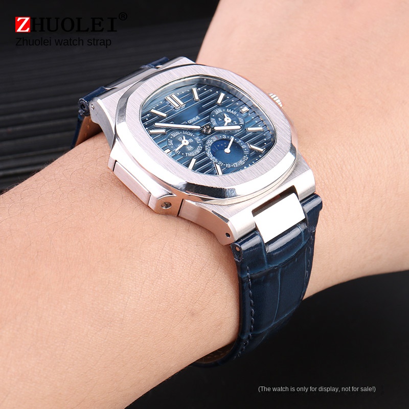 25X13mm notch Genuine Leather  - đánh giá và giá Patek Philippe Watch Nautilus
