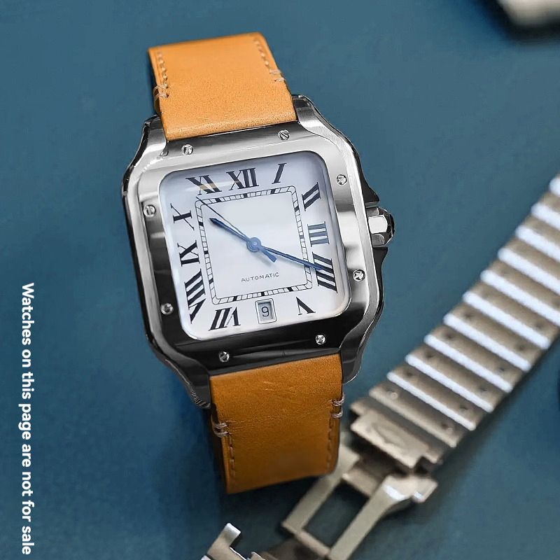 19mm 21mm Leather Watchband fo - đánh giá và giá Cartier Watch Santos